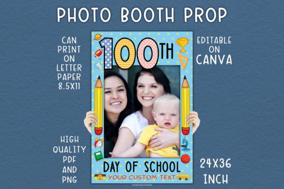100 Days of School Photo Booth Prop