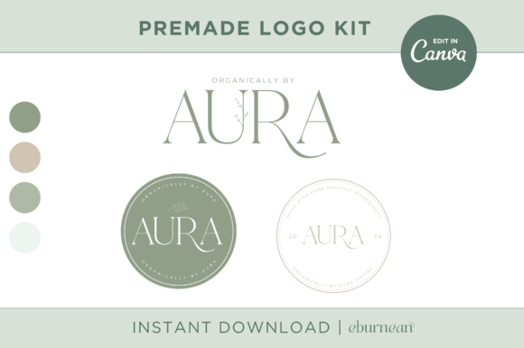 Botanical Sage Logo Template Kit Canva: A Fresh Start for Your Brand