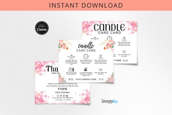 Candle Care Card Editable Template: Elevate Your Brand
