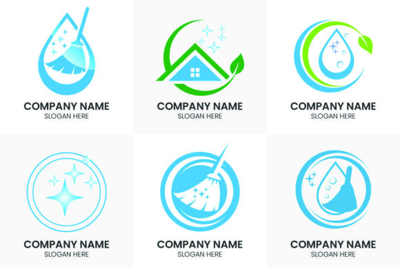 Cleaning Logo Template Vector Symbol Set: A Professional Asset for Service Brands