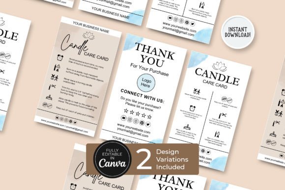 Elevate Your Brand with Editable Candle Care Cards