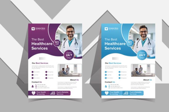 Gradient Hospital Flyer Template: A Design Asset for Healthcare Marketing