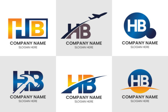 Initial Letter H B Logo Set: A Modern Branding Asset