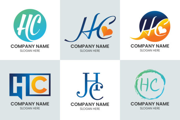 Initial Letter H C Logo Set: Modern Monograms for Your Brand