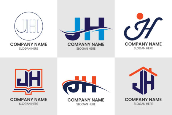 Initial Letter J H Logo Set: Crafting Modern Brand Identities