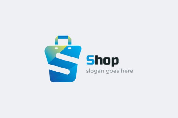 Letter S Shopping Logo with Bag Symbol: A Modern Design Asset