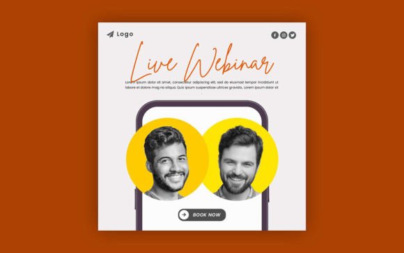 Live Webinar Social Media Post Template: Editable Design