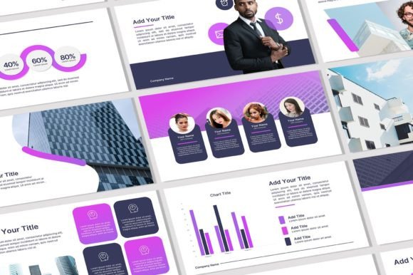 Master Presentations with the Purple Theme Powerpoint Template
